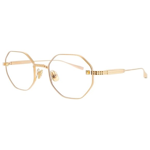NWT VALENTINO EYEGLASSES GEOMETRIC WOMEN GOLD EYEWEAR - Picture 1 of 3